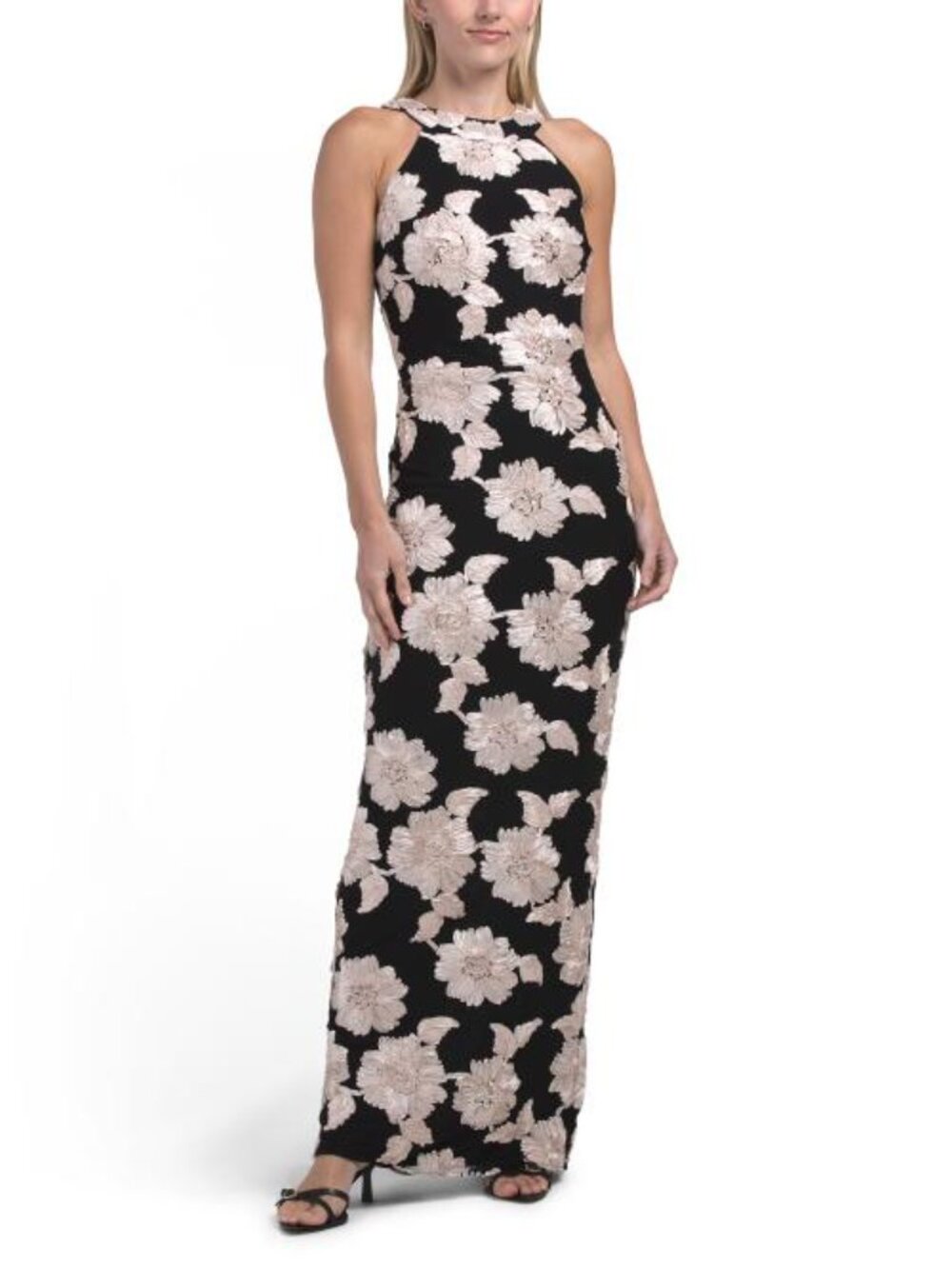 BETSY & ADAM Floral Soutache Gown - Picture 1 of 5